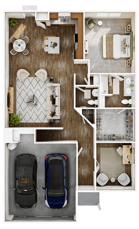 Floor plan for 4 beds, 2.5 baths, 2425 sqft
